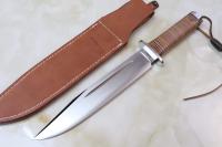 160-1 Hattori Нож туристический Big Bowie Hunter 242/375, сталь AUS-8, рук. Bocote
