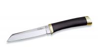 3717 Туристический нож Hattori 100мм., сталь V-Gold 10 рукоять эбеновое дерево, кожаный чехол