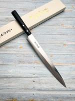 10614 MASAHIRO Нож Янагиба  270мл односторонняя заточка, сталь MBS-26, HRC 58-59, рук. Plywood