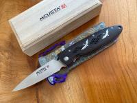 LMC-01307 Нож складной Mcusta Журавль 85/195 vg-10, African Blackwood, сумка, подарочная коробка