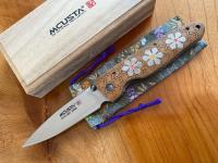 LMC-01410 Нож складной Mcusta Цветок Сакуры  85/195 vg-10, бамбук , сумка, подарочная  коробка