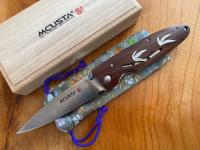 LMC-01202 Нож складной Mcusta Листья бамбука 85/195 vg-10, кокоболо, сумка, подарочная коробка