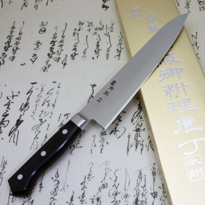 TU-9004 Shimomura Нож кухонный Гюито 210 мм,молибден-ванадиевая сталь,стабилизированная древесина