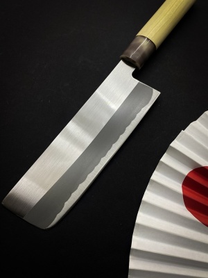 YTH-02 Shimomura Нож кухонный Накири-топорик для овощей 165/300 мм,молибден-ванадиевая сталь, рукоять магнолия