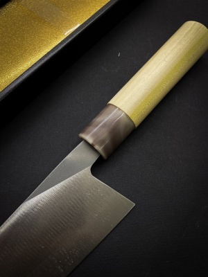 YTH-03 Shimomura Нож кухонный Деба 155/290 мм,молибден-ванадиевая сталь,односторонняя заточка,рукоять магнолия